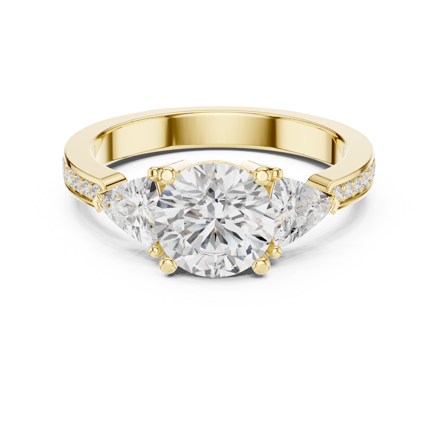 Mixed Shape Lab Grown Diamond Side Stone Ring