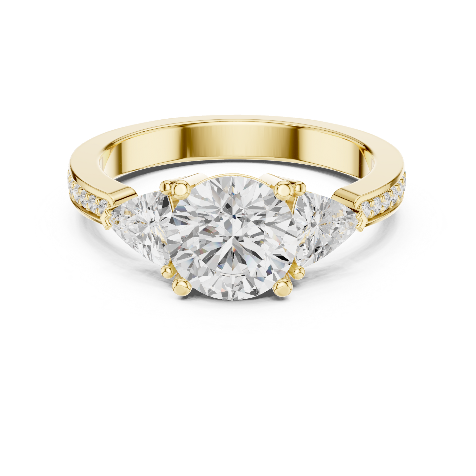 Mixed Shape Lab Grown Diamond Side Stone Ring