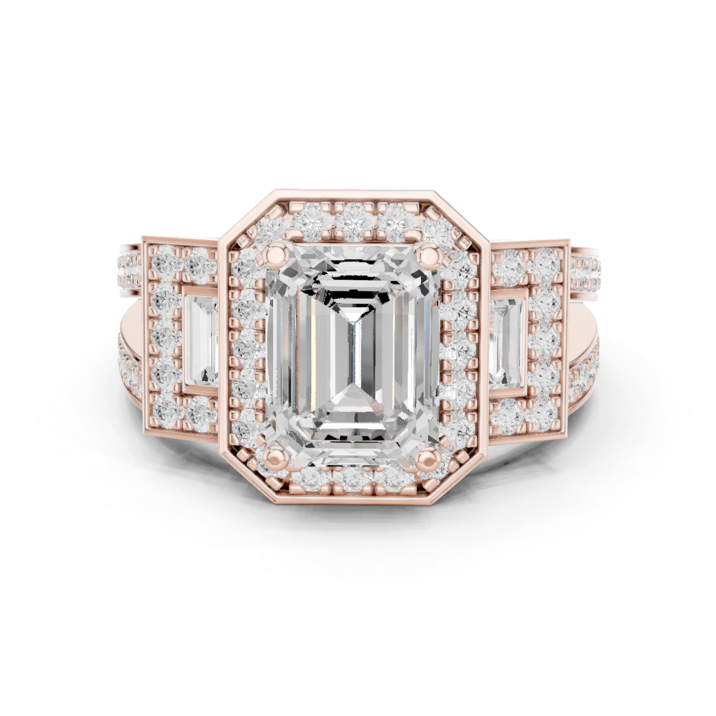 Mixed Shape Lab Grown Diamond Halo Ring