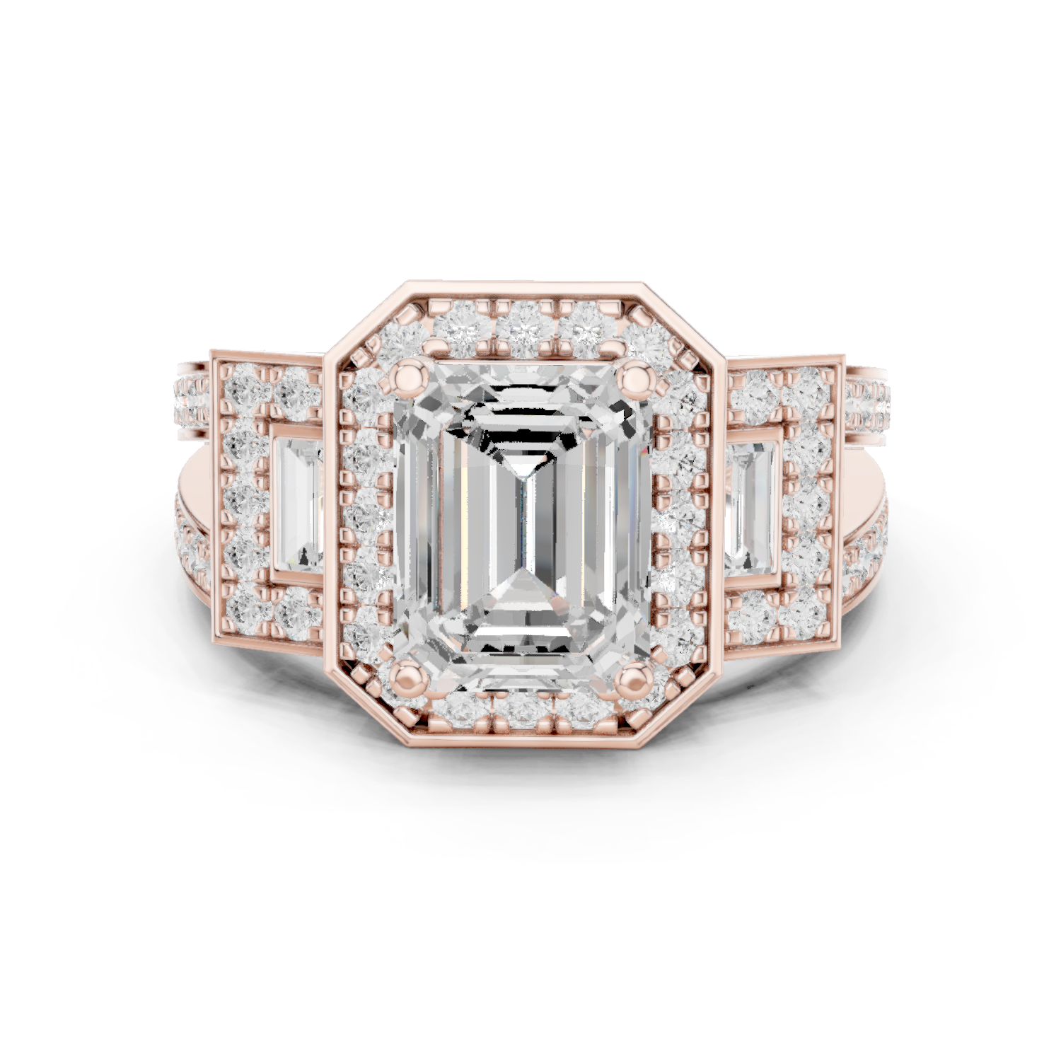 Mixed Shape Lab Grown Diamond Halo Ring