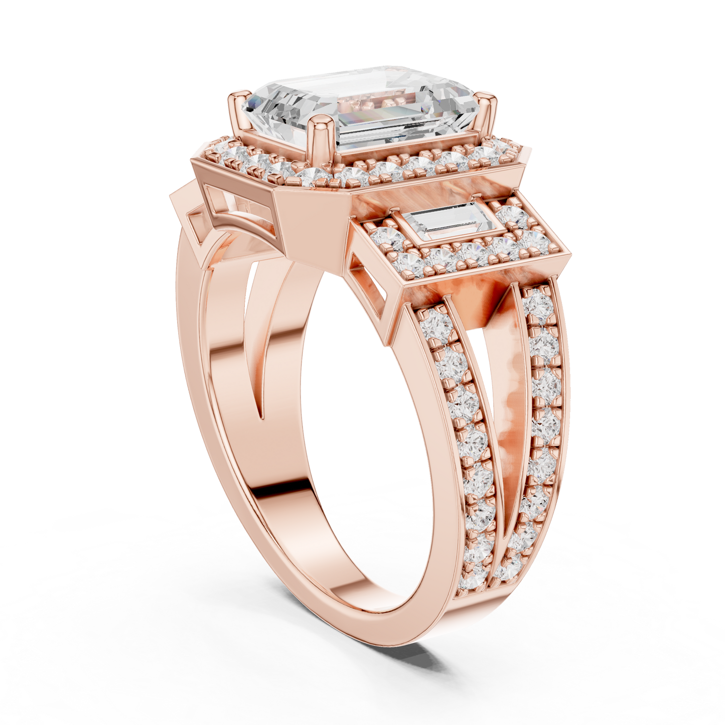 Mixed Shape Lab Grown Diamond Halo Ring