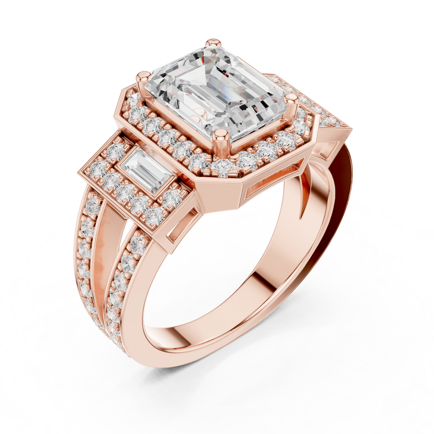 Mixed Shape Lab Grown Diamond Halo Ring