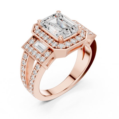 Mixed Shape Lab Grown Diamond Halo Ring