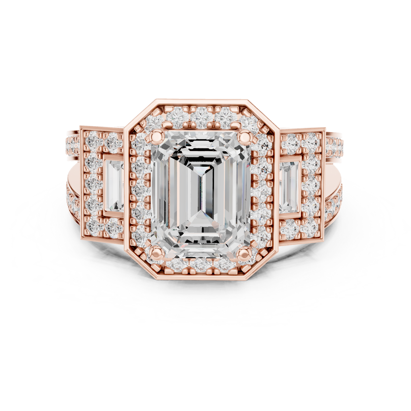 Mixed Shape Lab Grown Diamond Halo Ring
