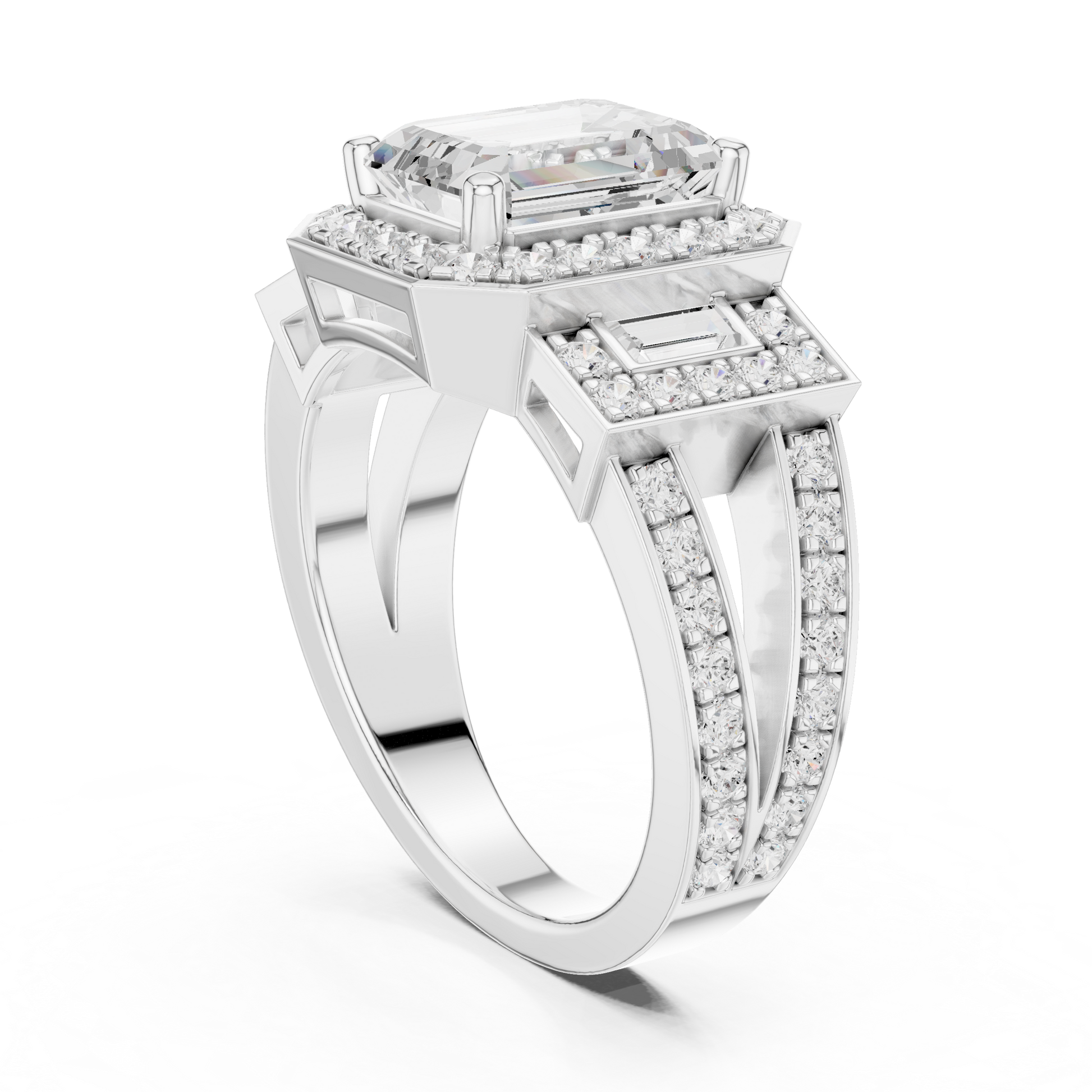 Mixed Shape Lab Grown Diamond Halo Ring