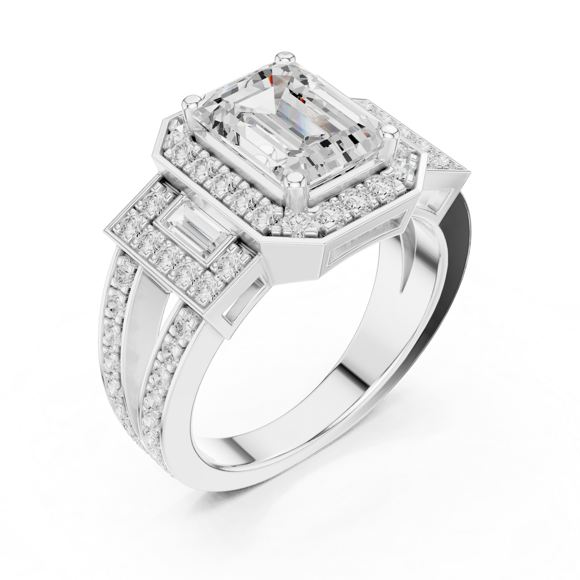 Mixed Shape Lab Grown Diamond Halo Ring