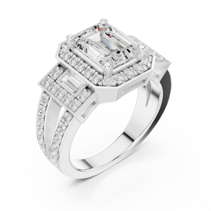 Mixed Shape Lab Grown Diamond Halo Ring