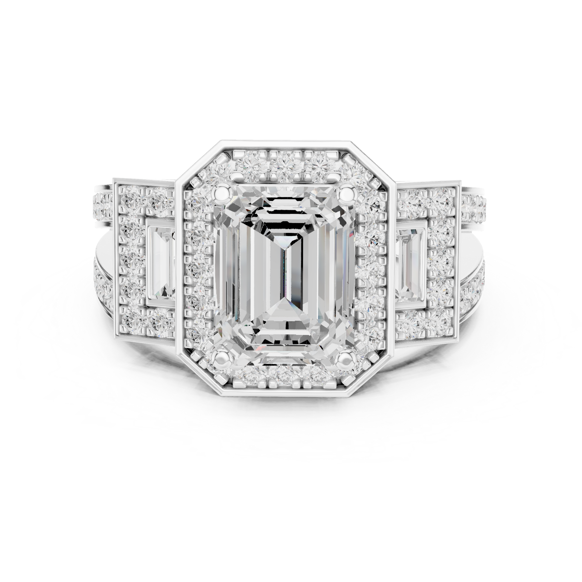 Mixed Shape Lab Grown Diamond Halo Ring