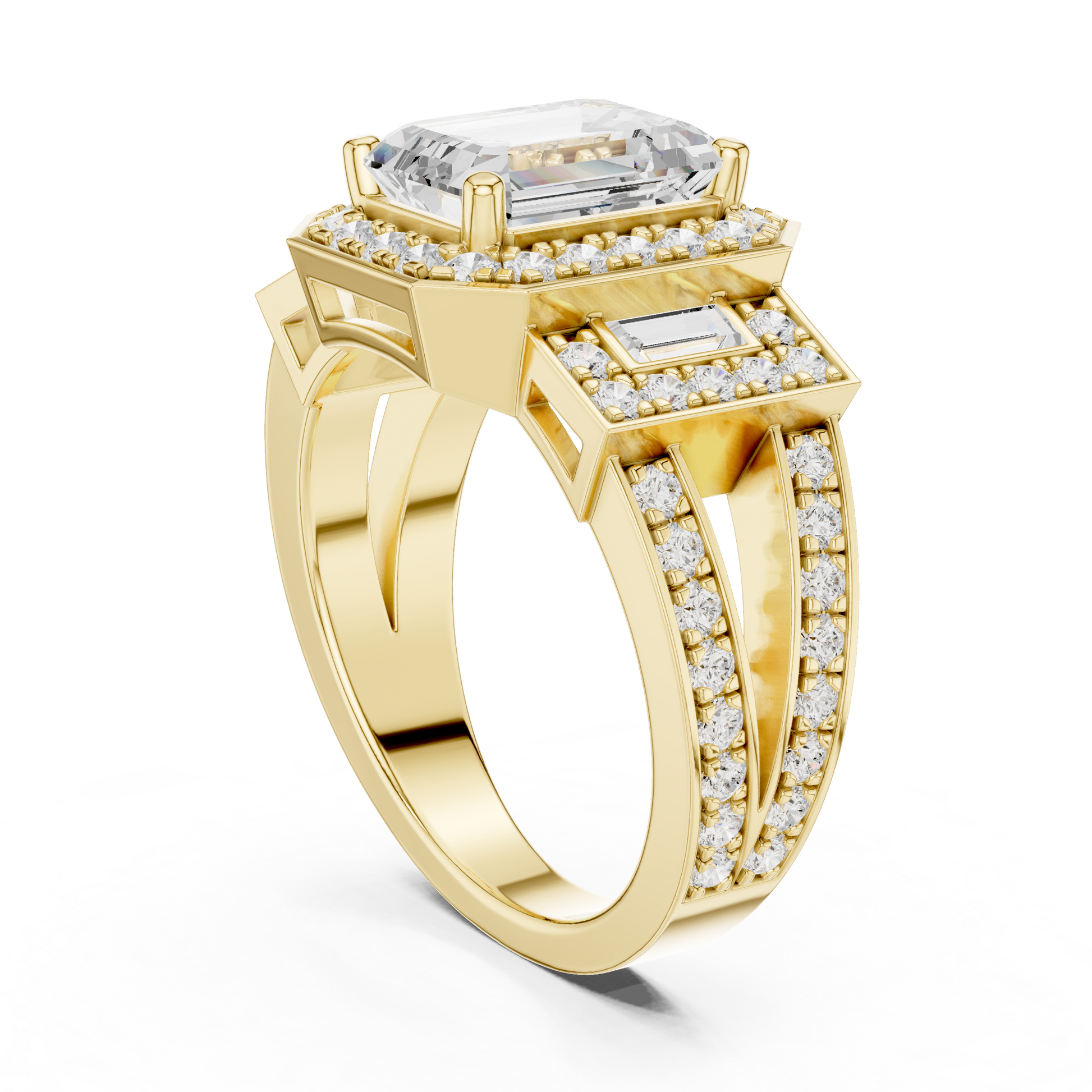 Mixed Shape Lab Grown Diamond Halo Ring