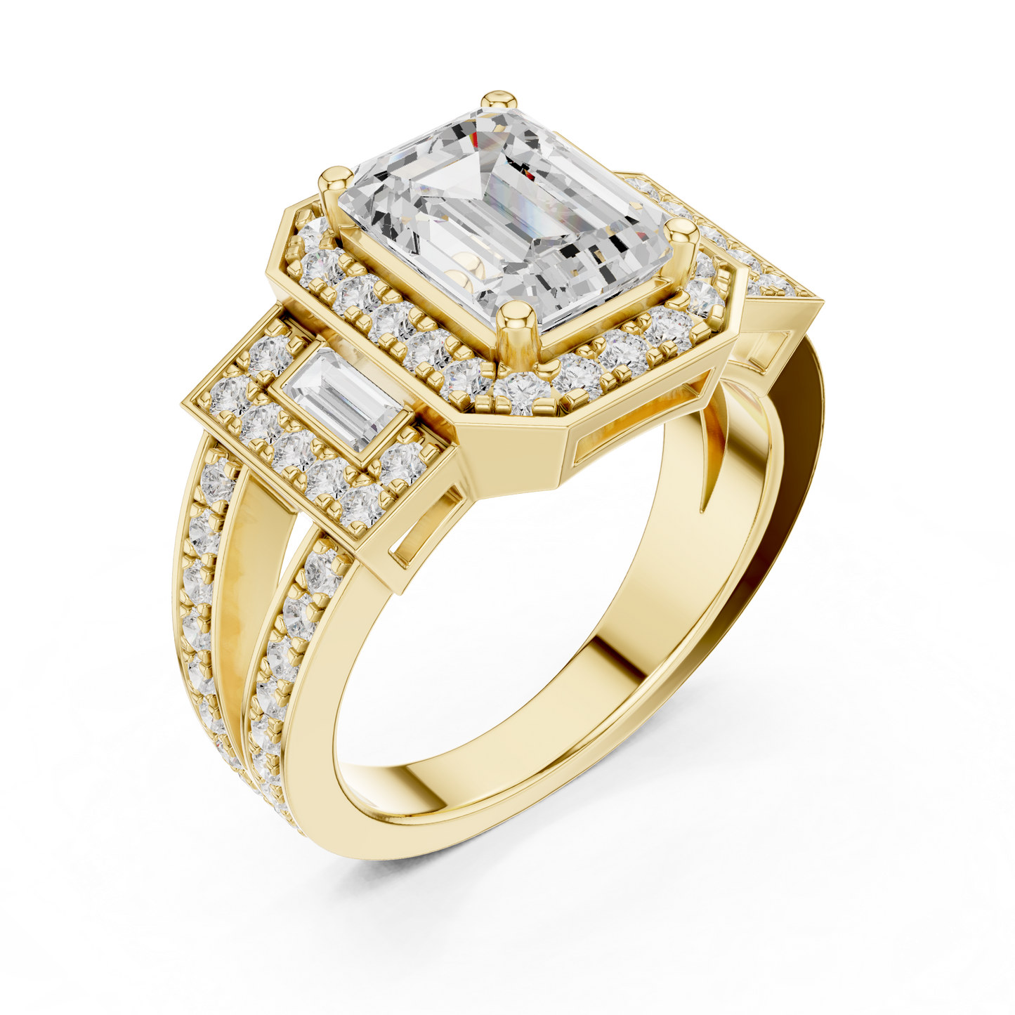 Mixed Shape Lab Grown Diamond Halo Ring