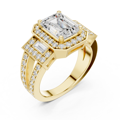 Mixed Shape Lab Grown Diamond Halo Ring