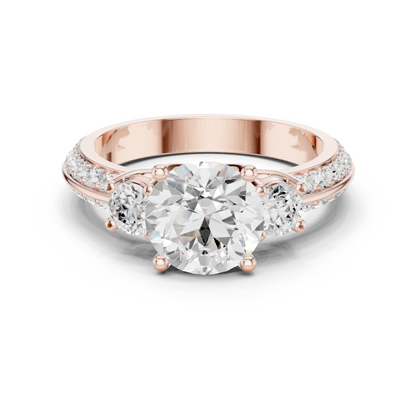 Round Three Stone Lab Grown Diamond Ring