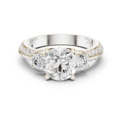 Round Three Stone Lab Grown Diamond Ring