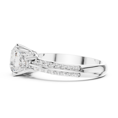 Round Three Stone Lab Grown Diamond Ring