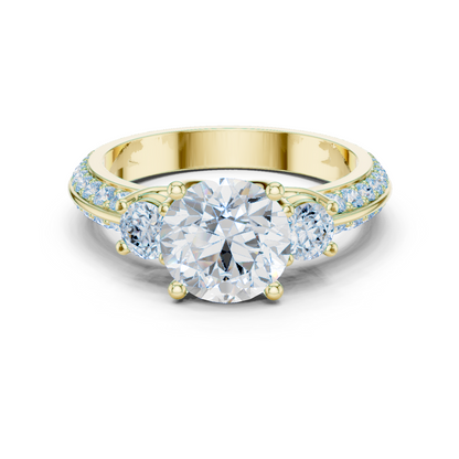 Round Three Stone Lab Grown Diamond Ring