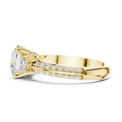 Round Three Stone Lab Grown Diamond Ring