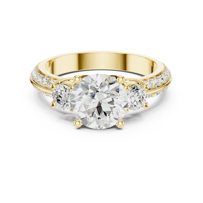 Round Three Stone Lab Grown Diamond Ring