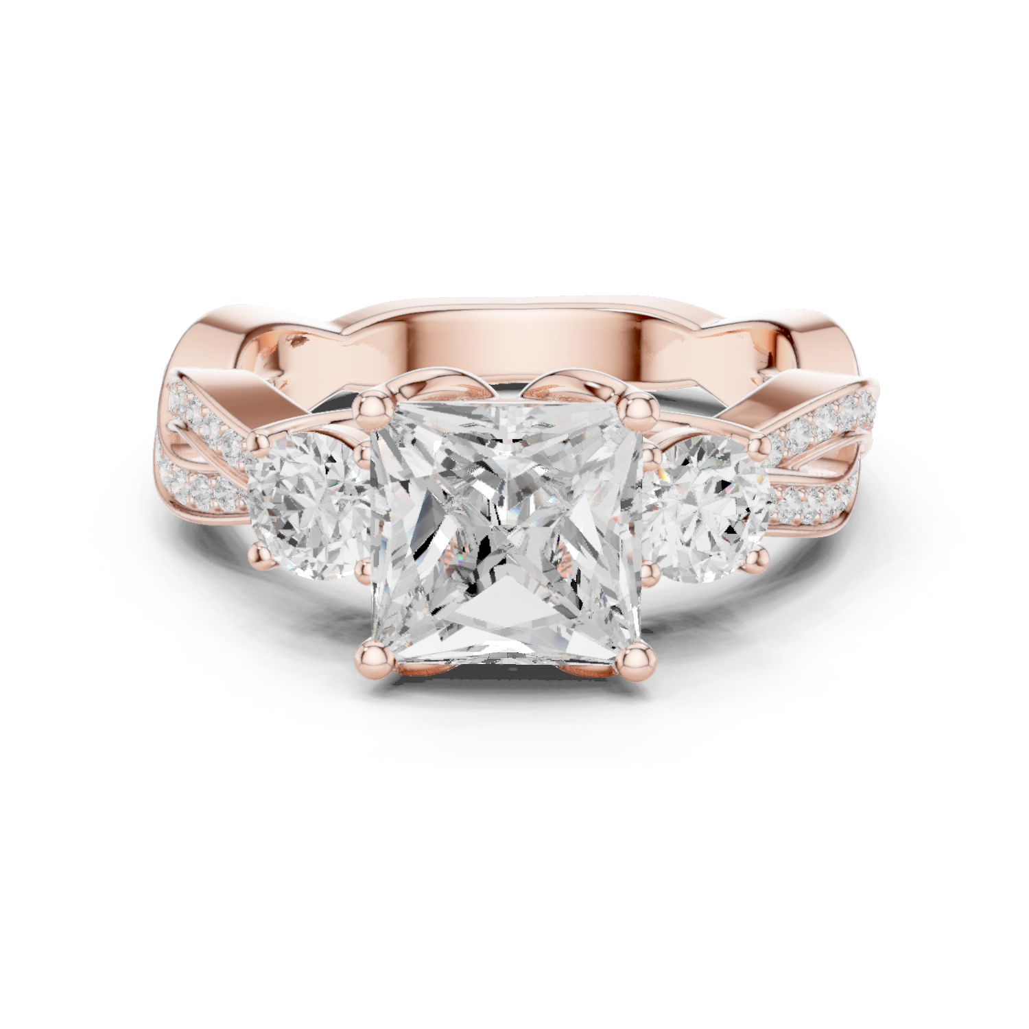 Mixed Shape Lab Grown Diamond Side Stone Ring