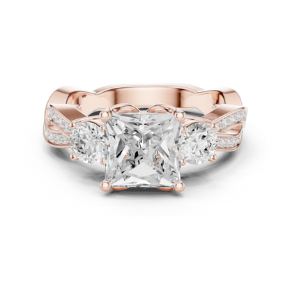Mixed Shape Lab Grown Diamond Side Stone Ring