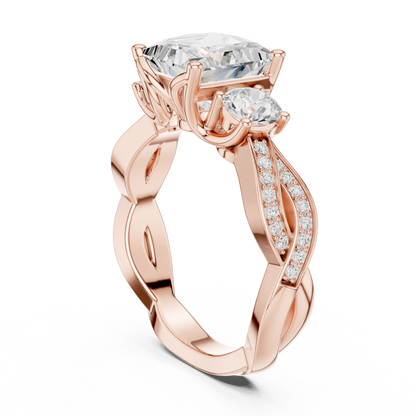Mixed Shape Lab Grown Diamond Side Stone Ring