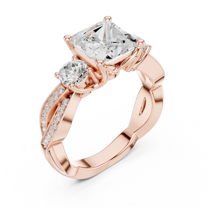 Mixed Shape Lab Grown Diamond Side Stone Ring