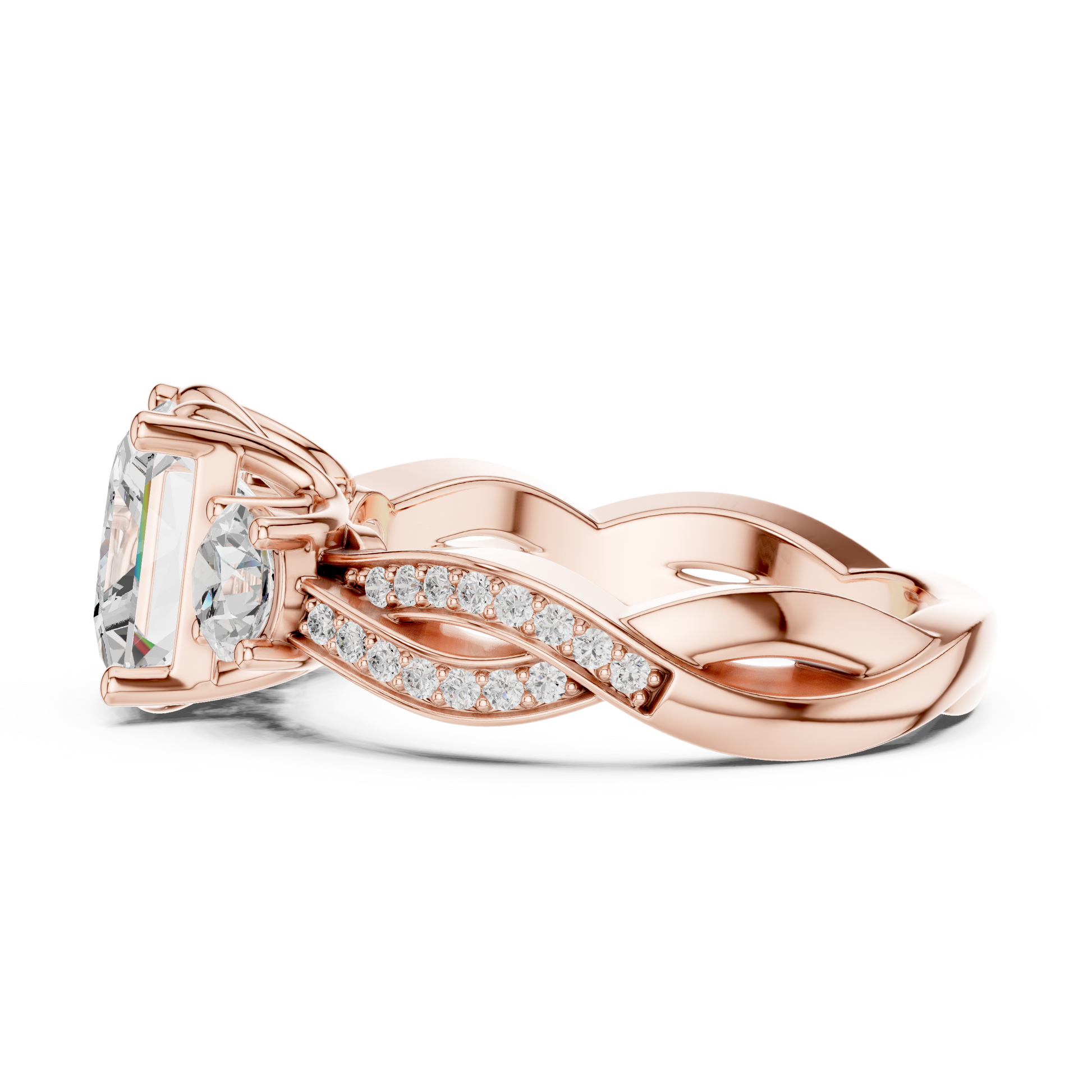 Mixed Shape Lab Grown Diamond Side Stone Ring
