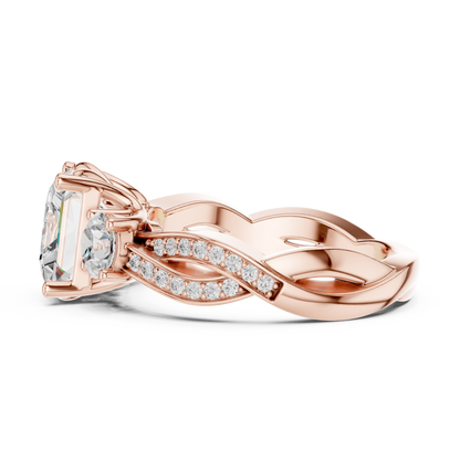 Mixed Shape Lab Grown Diamond Side Stone Ring