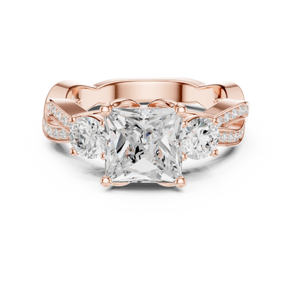 Mixed Shape Lab Grown Diamond Side Stone Ring