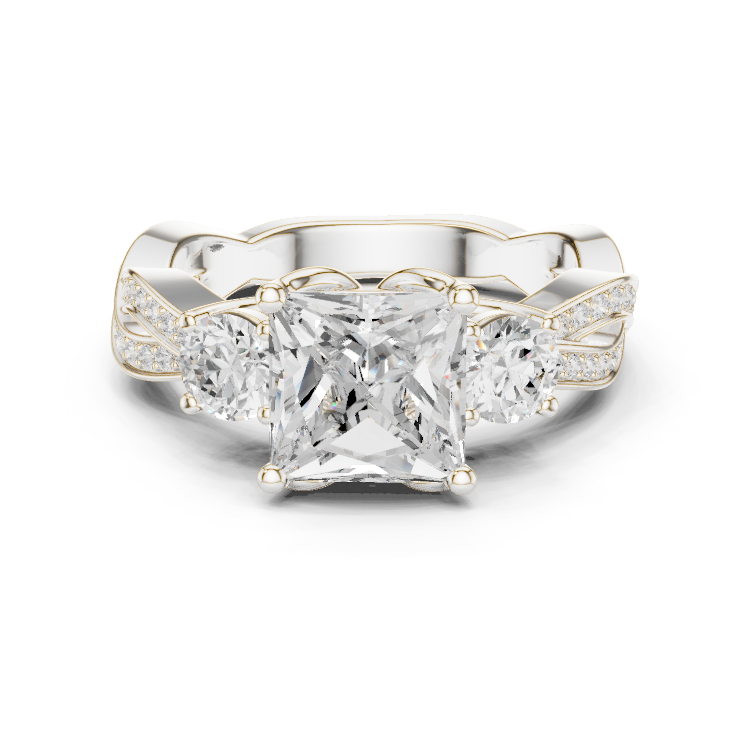 Mixed Shape Lab Grown Diamond Side Stone Ring
