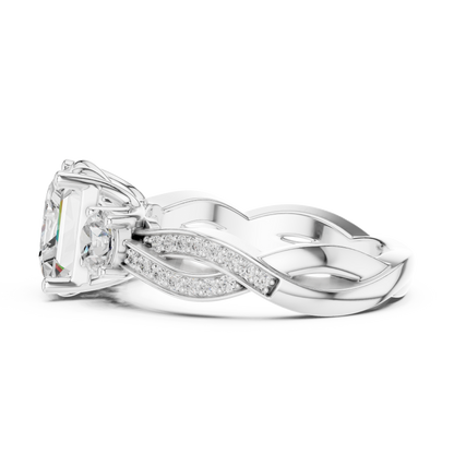 Mixed Shape Lab Grown Diamond Side Stone Ring