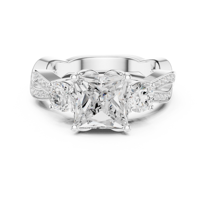 Mixed Shape Lab Grown Diamond Side Stone Ring