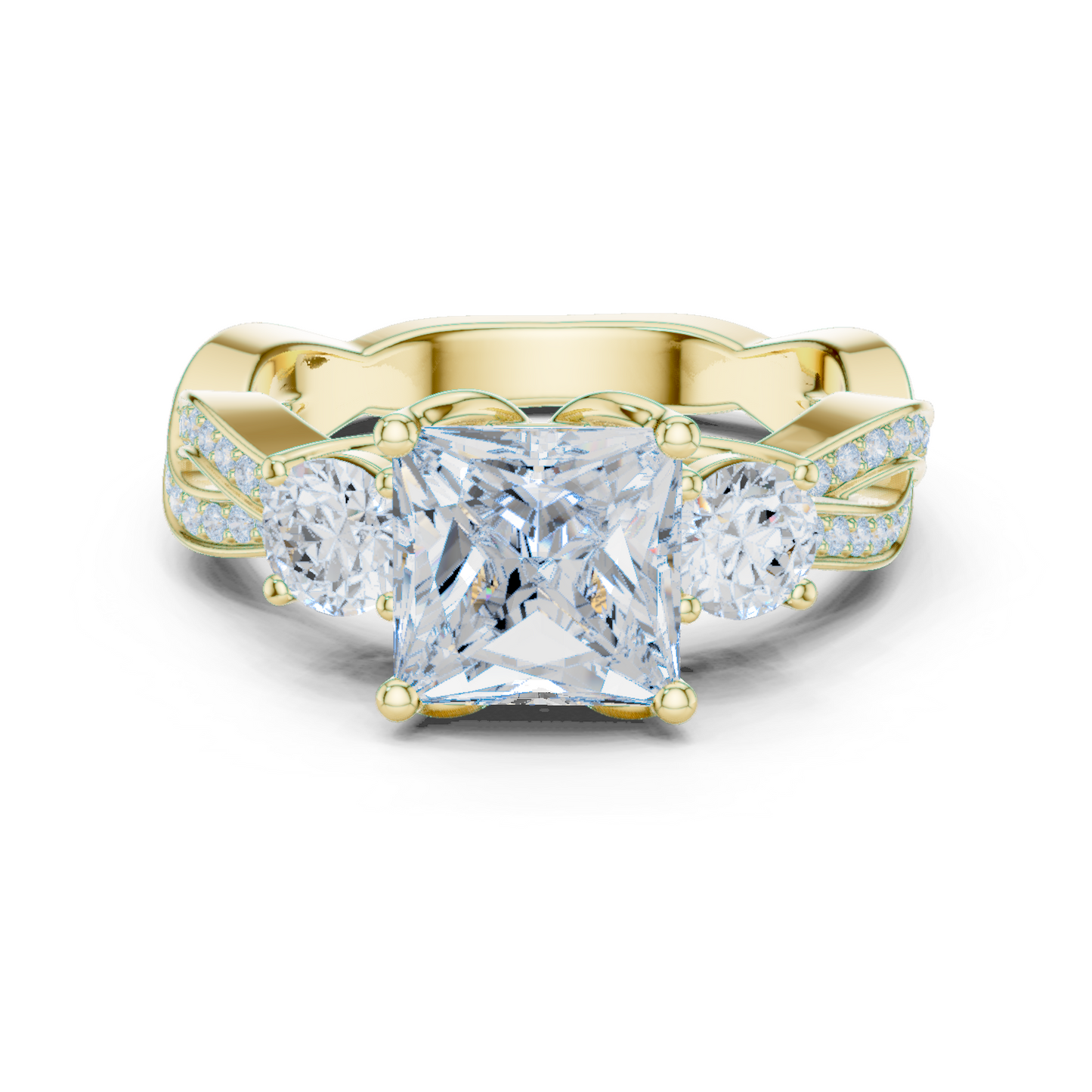 Mixed Shape Lab Grown Diamond Side Stone Ring