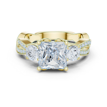 Mixed Shape Lab Grown Diamond Side Stone Ring