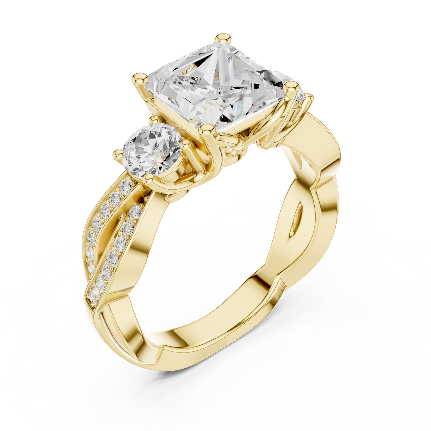 Mixed Shape Lab Grown Diamond Side Stone Ring