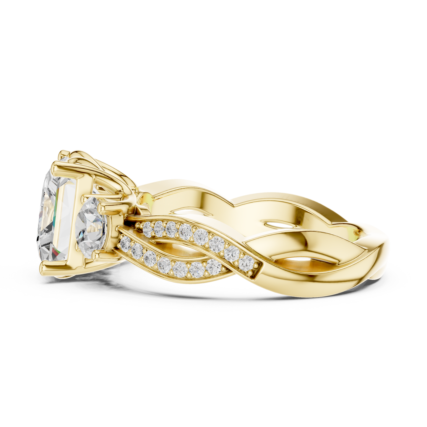 Mixed Shape Lab Grown Diamond Side Stone Ring