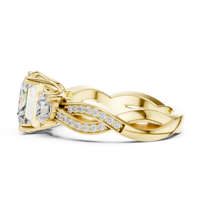 Mixed Shape Lab Grown Diamond Side Stone Ring