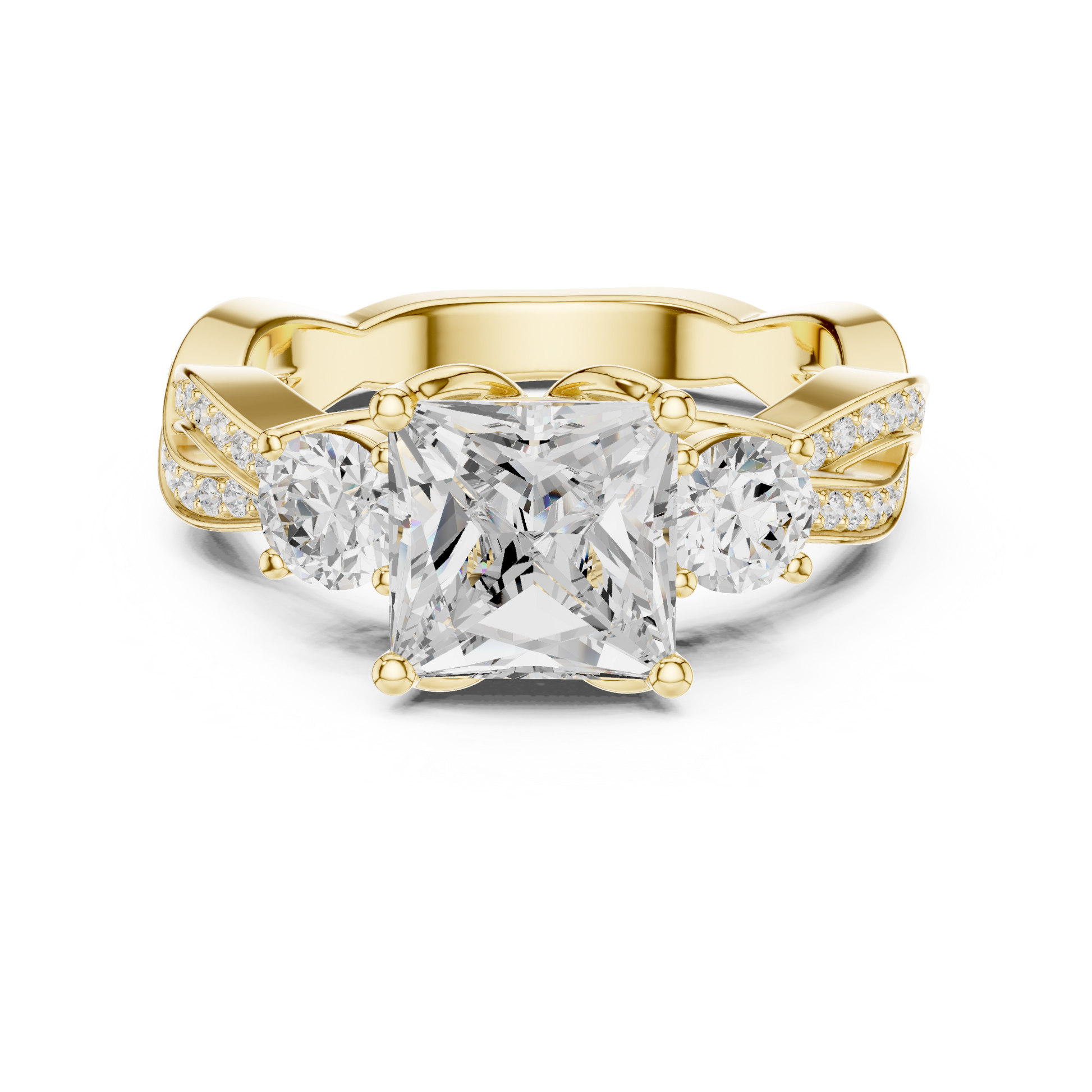 Mixed Shape Lab Grown Diamond Side Stone Ring