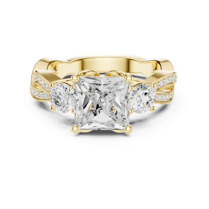 Mixed Shape Lab Grown Diamond Side Stone Ring