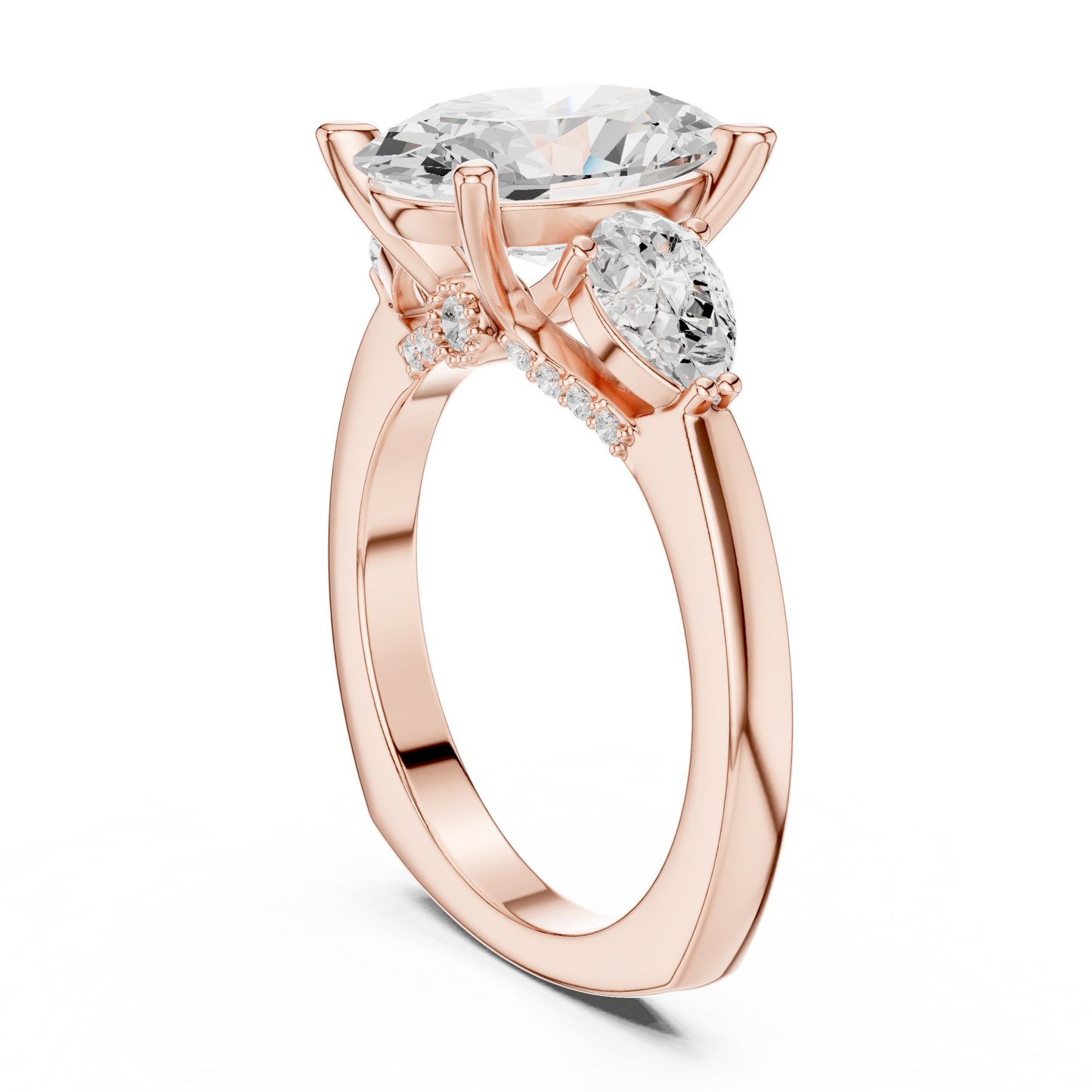 Mixed Shape Lab Grown Diamond Side Stone Ring