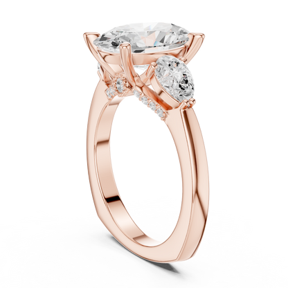 Mixed Shape Lab Grown Diamond Side Stone Ring