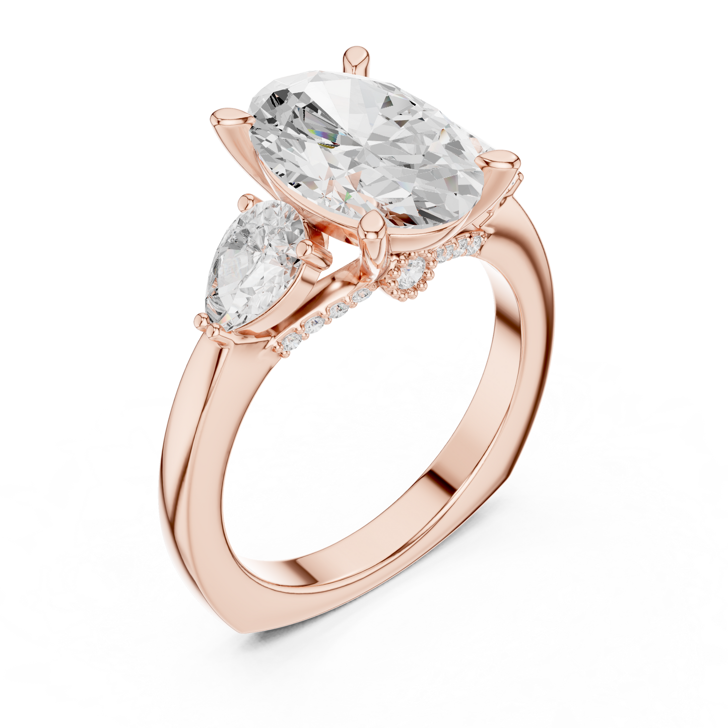Mixed Shape Lab Grown Diamond Side Stone Ring