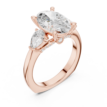 Mixed Shape Lab Grown Diamond Side Stone Ring