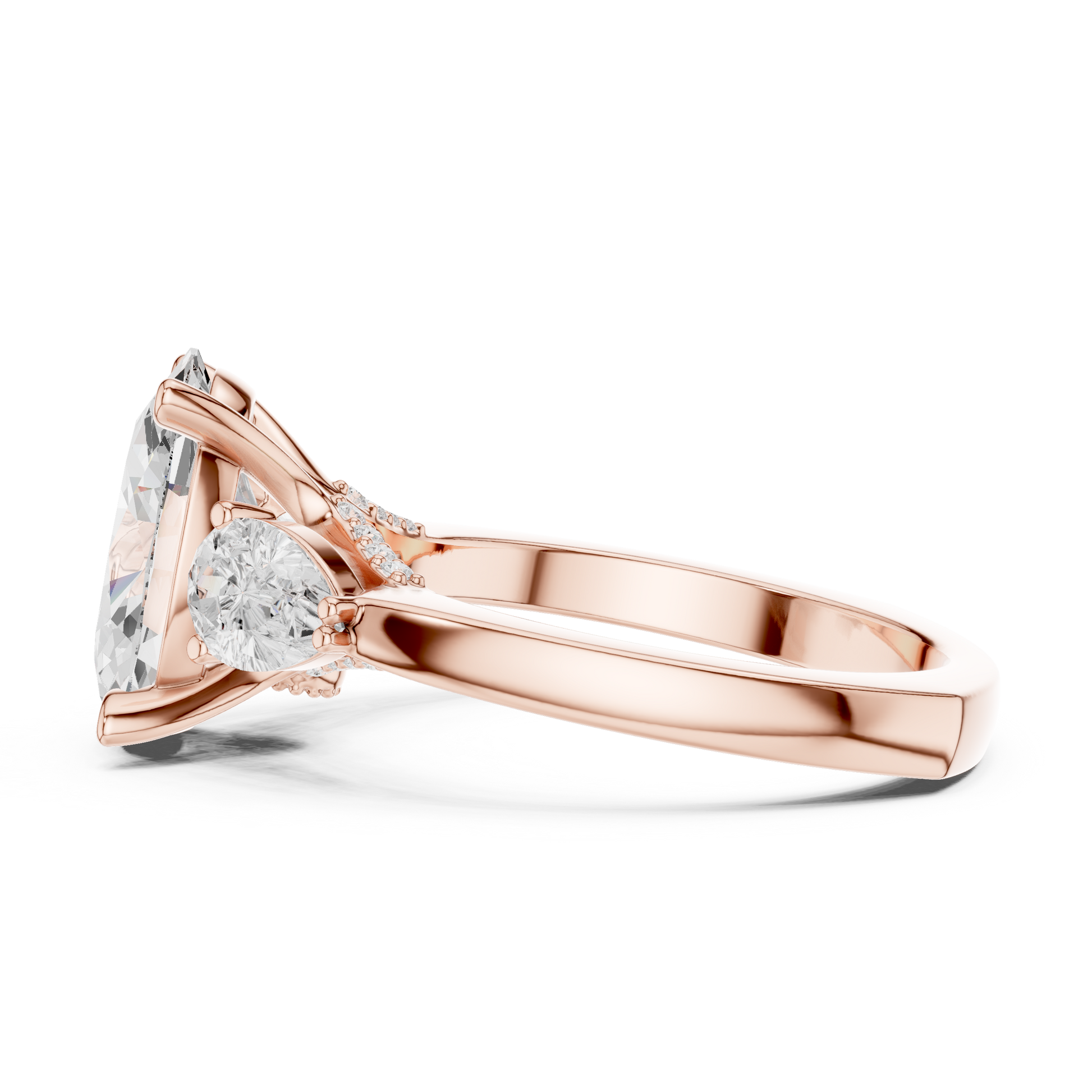 Mixed Shape Lab Grown Diamond Side Stone Ring