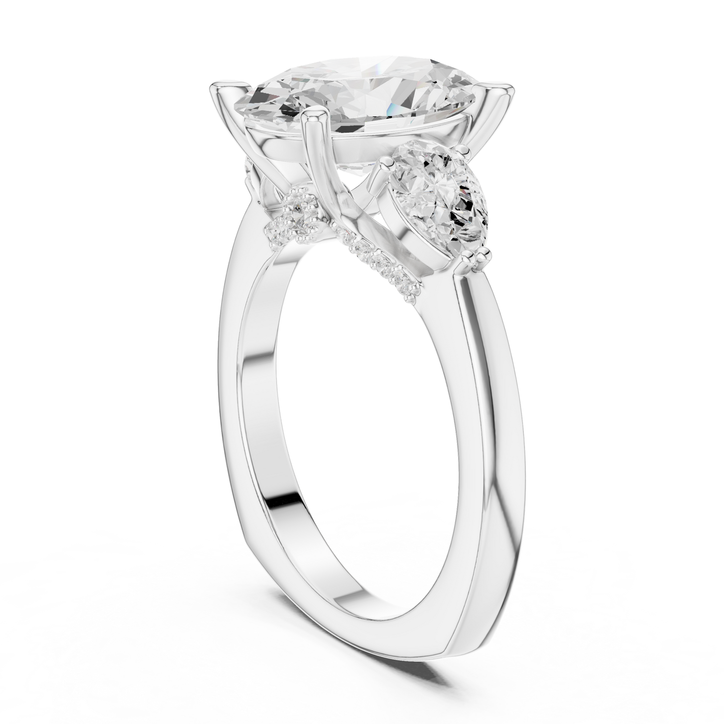 Mixed Shape Lab Grown Diamond Side Stone Ring