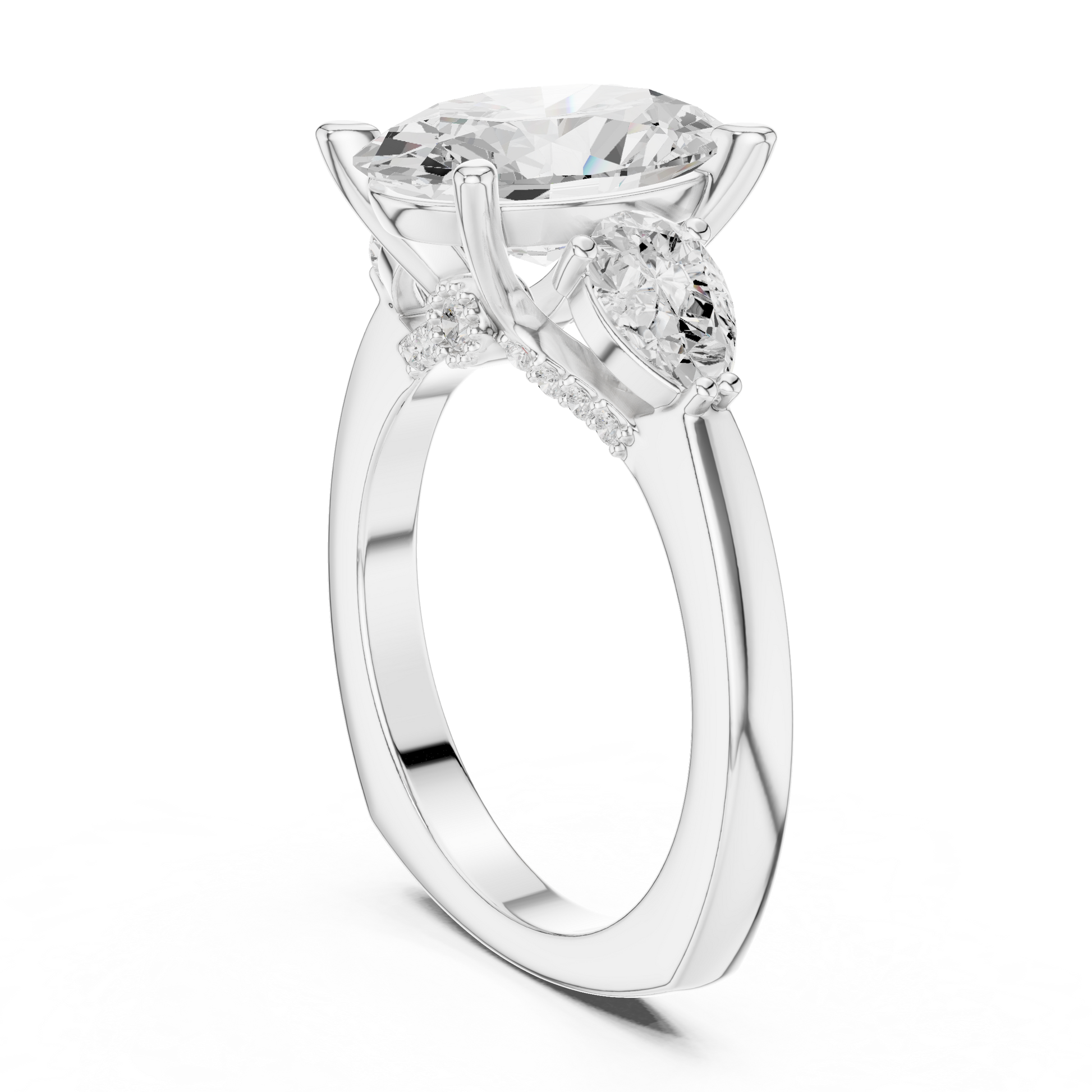 Mixed Shape Lab Grown Diamond Side Stone Ring