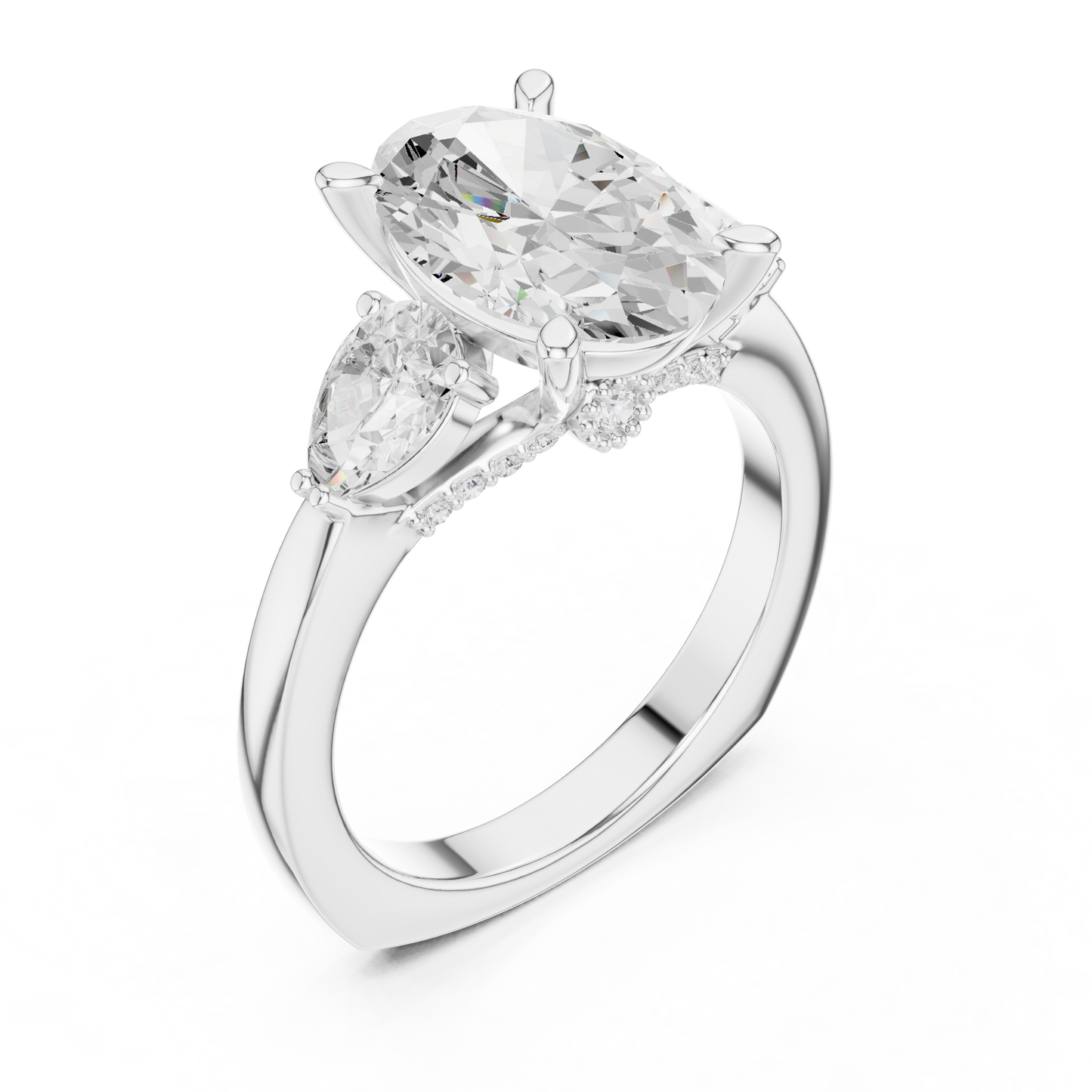 Mixed Shape Lab Grown Diamond Side Stone Ring