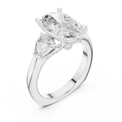 Mixed Shape Lab Grown Diamond Side Stone Ring
