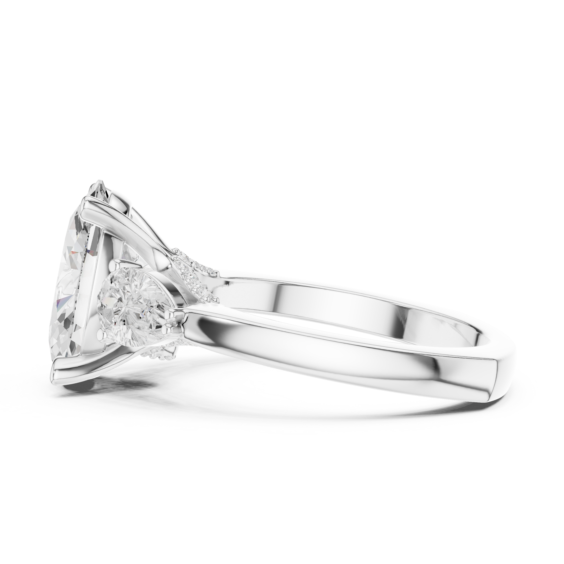 Mixed Shape Lab Grown Diamond Side Stone Ring