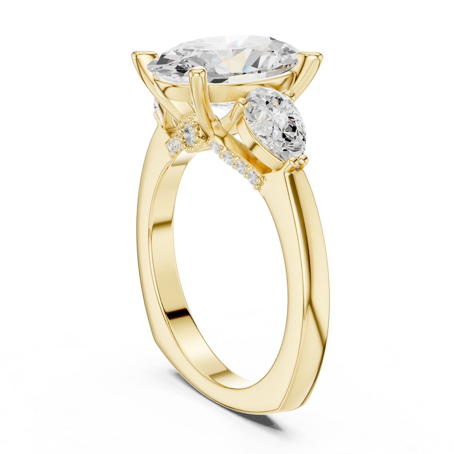 Mixed Shape Lab Grown Diamond Side Stone Ring