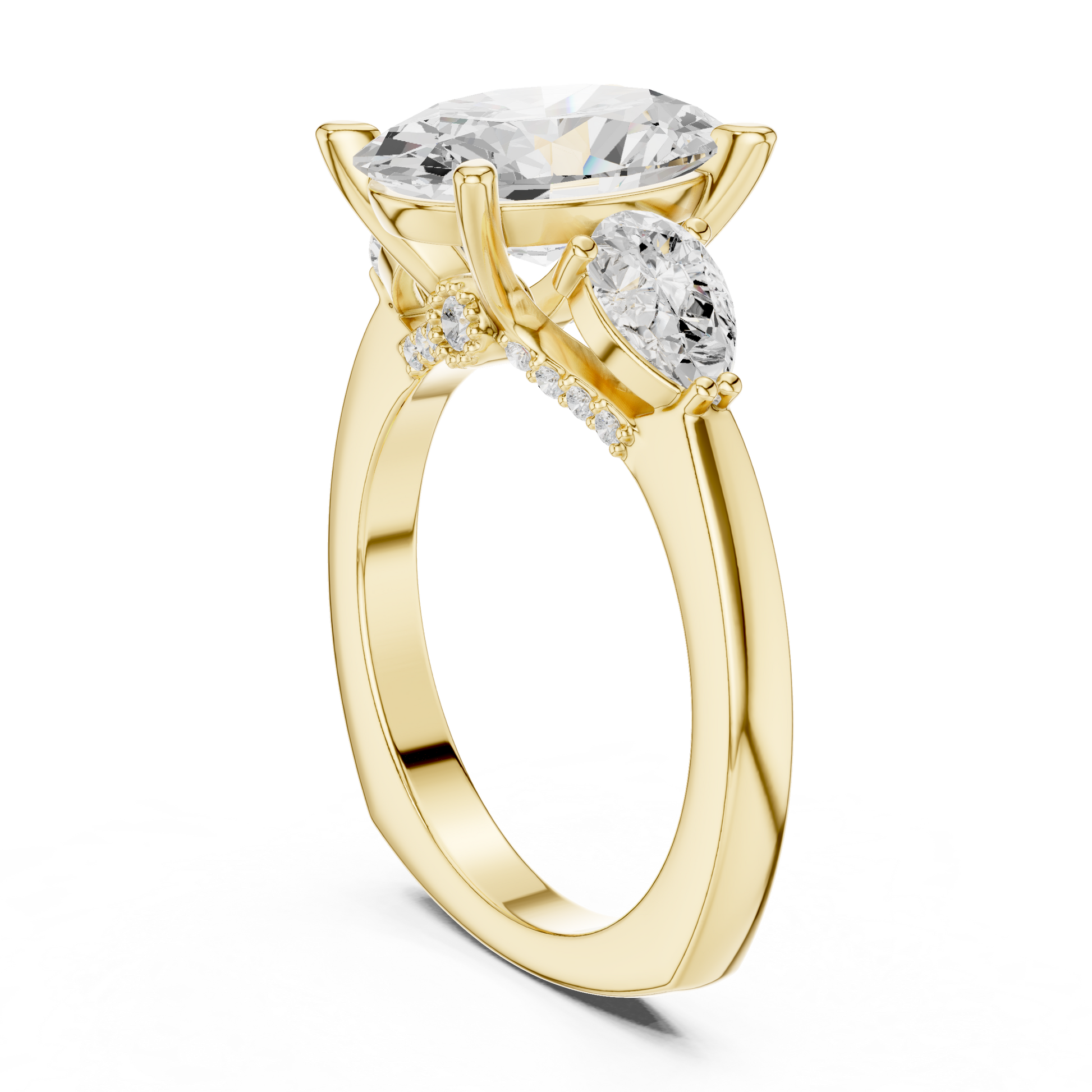 Mixed Shape Lab Grown Diamond Side Stone Ring